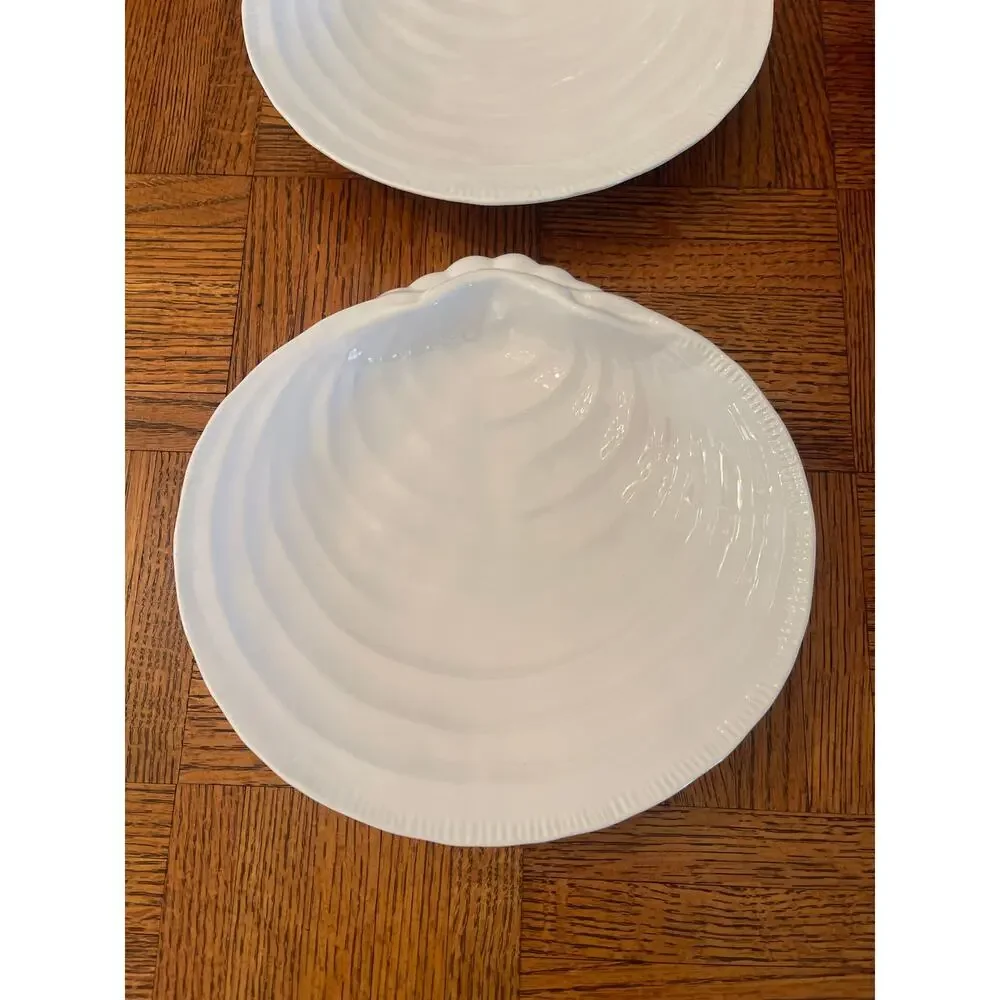 Pottery Barn Clamshell collection China plates set of 4